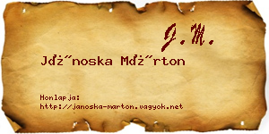 Jánoska Márton névjegykártya