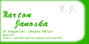 marton janoska business card